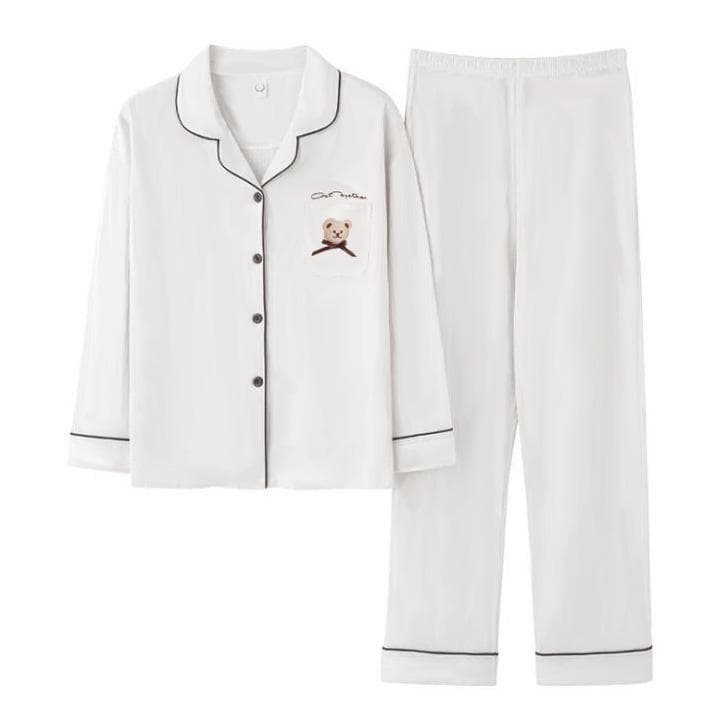 Women's 100% Cotton Pajamas: Thin, Loose, Long-Sleeved for Spring, Summer & Autumn - Wear Indoors or Out XXXL