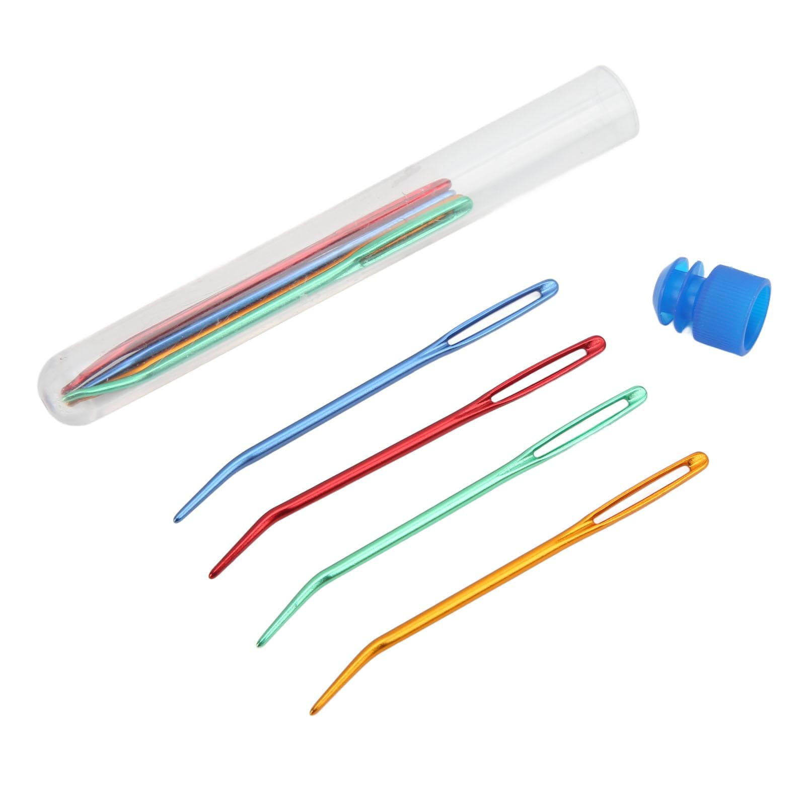 8Pcs Crochet Hooks Curved Tip Large Eye Design Light Weight Durable Portable Knitting Needles Tools