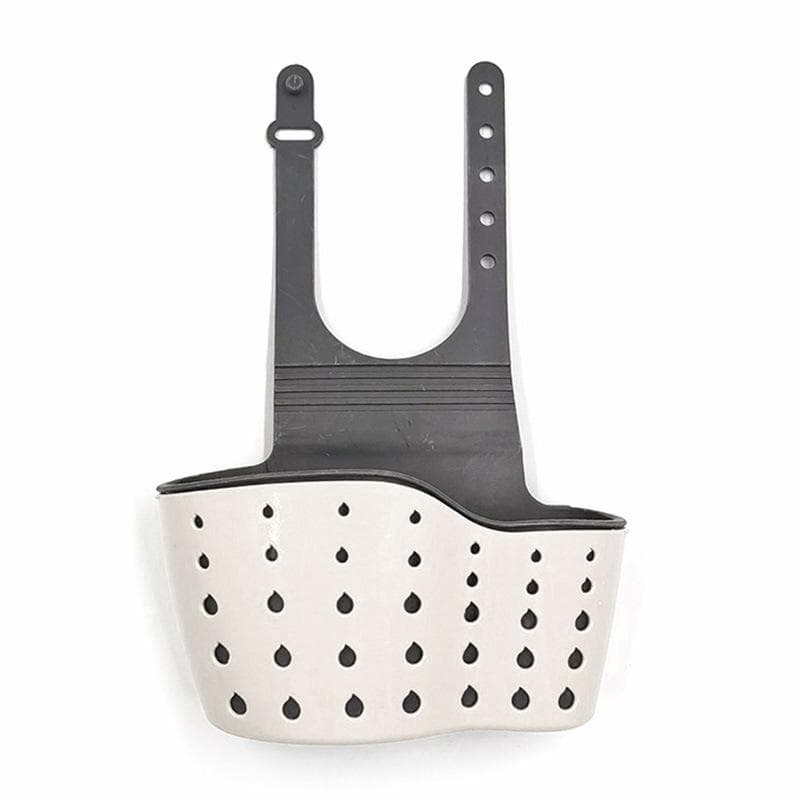 Kitchen Sink Drain Basket Kitchen Sink Holder Adjustable Soap Sponge Shlf Hanging Drain Basket Bag Kitchen Accessories beige