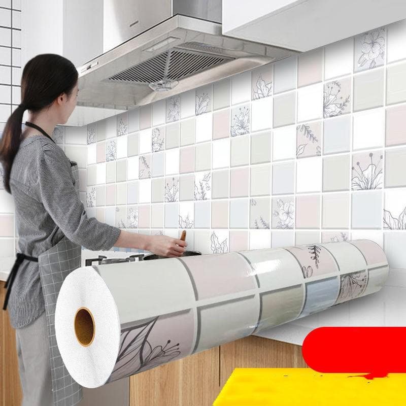 Oil-proof Kitchen Stove Sticker Self Adhesive Wallpapers Waterproof High Temperature Resistant Kitchen Decoration Contact Paper 60cm x 500cm