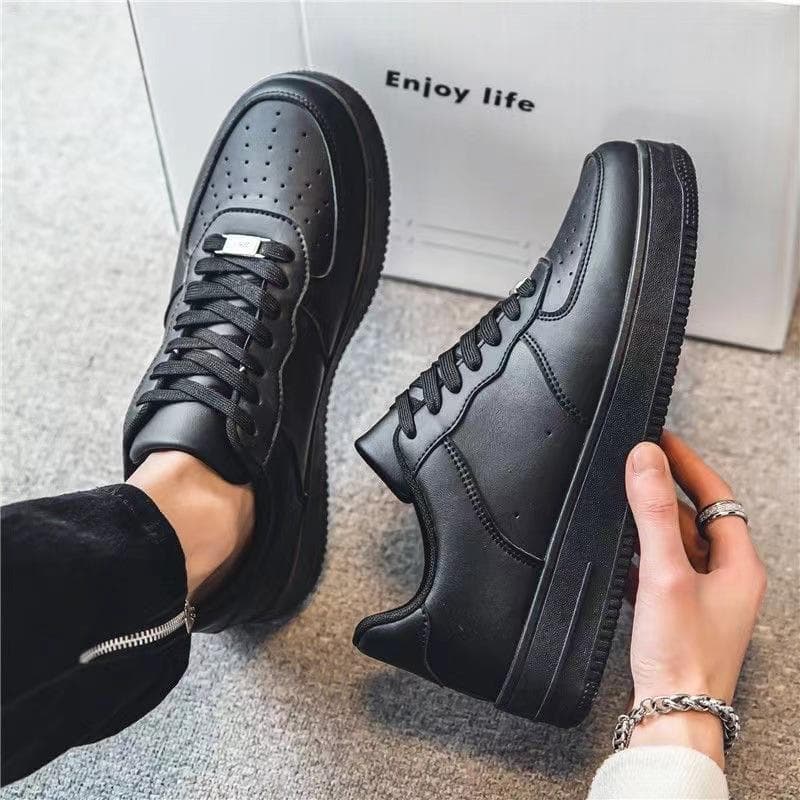 Board shoes Air Force No. 1 platform white shoes Spring casual breathable sports versatile trend student black men's shoes 42 black