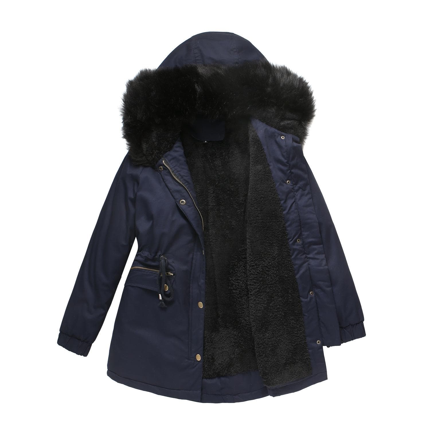 Autumn and Winter New Style Parkas for Women Plus Velvet Cotton Coats for Women with Fur Collar Hooded Warm Jackets Loose Cotton Coats 4XL