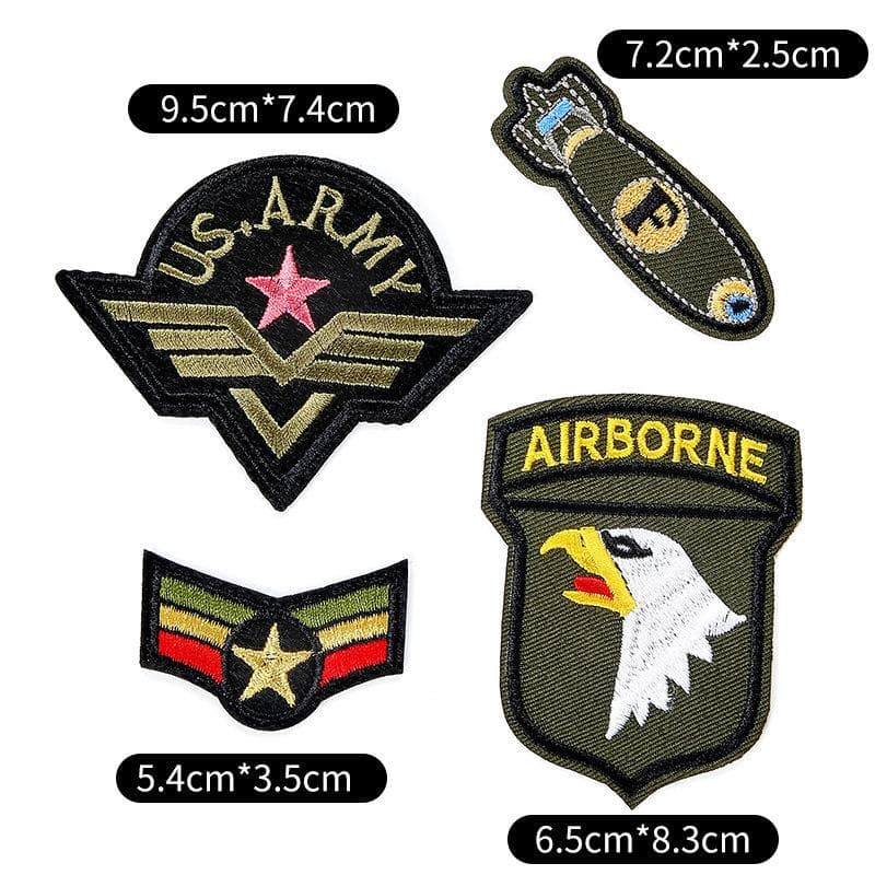 Badge Cloth Sticker Clothes Pants Patch Sticker Down Jacket Jeans Hole Repair Sticker Pattern Embroidery Sticker 5 #[Mixed 4 pieces]