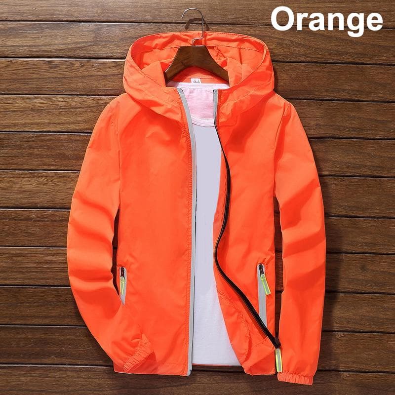 Men Zipper Jacket Outwear Coat Windbreaker Casual Male Spring Autumn Bomber Jackets M orange