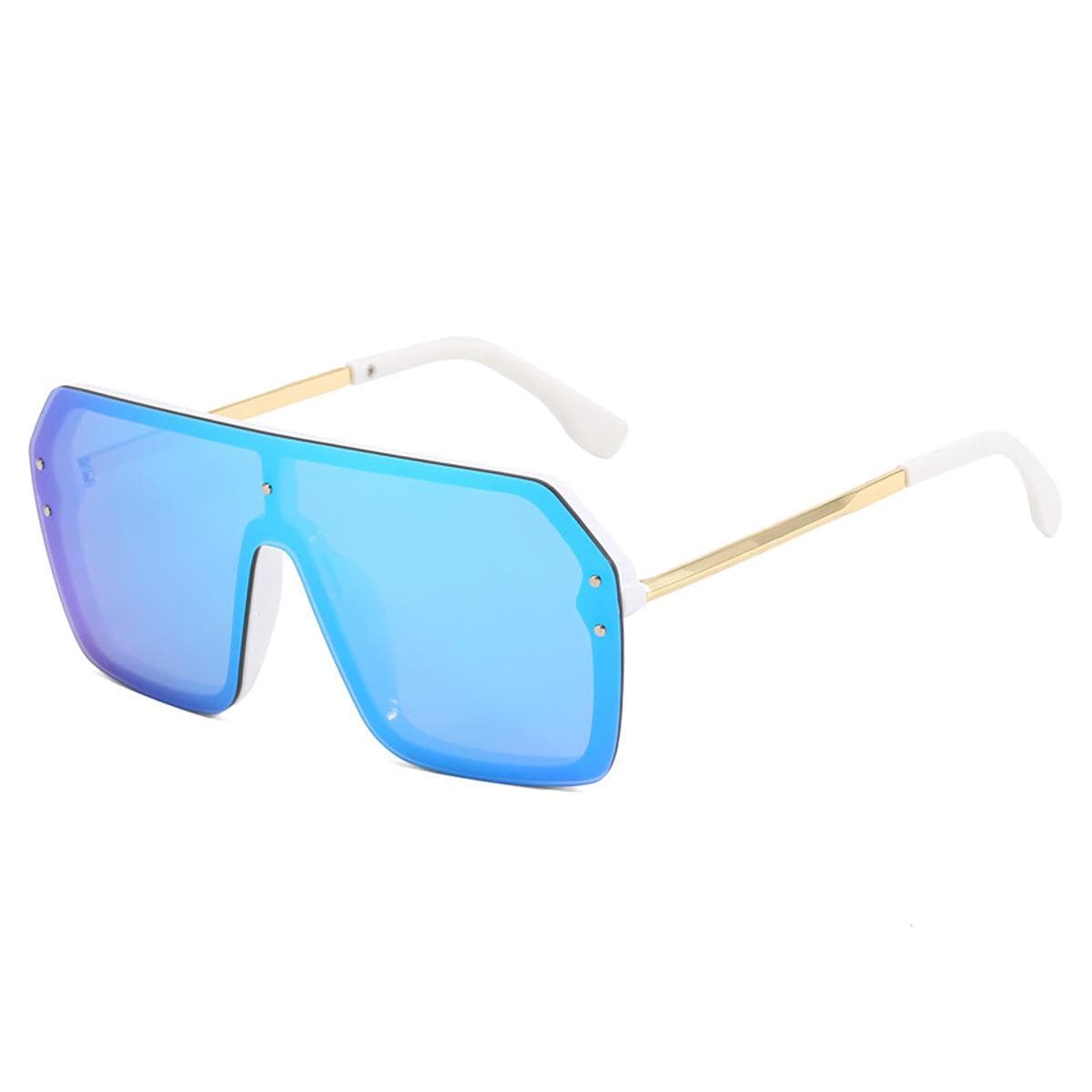 One-Piece Glasses One-Piece Sunglasses Infinity Sunglasses Women'S High-End Square Sunglasses X8809 blue