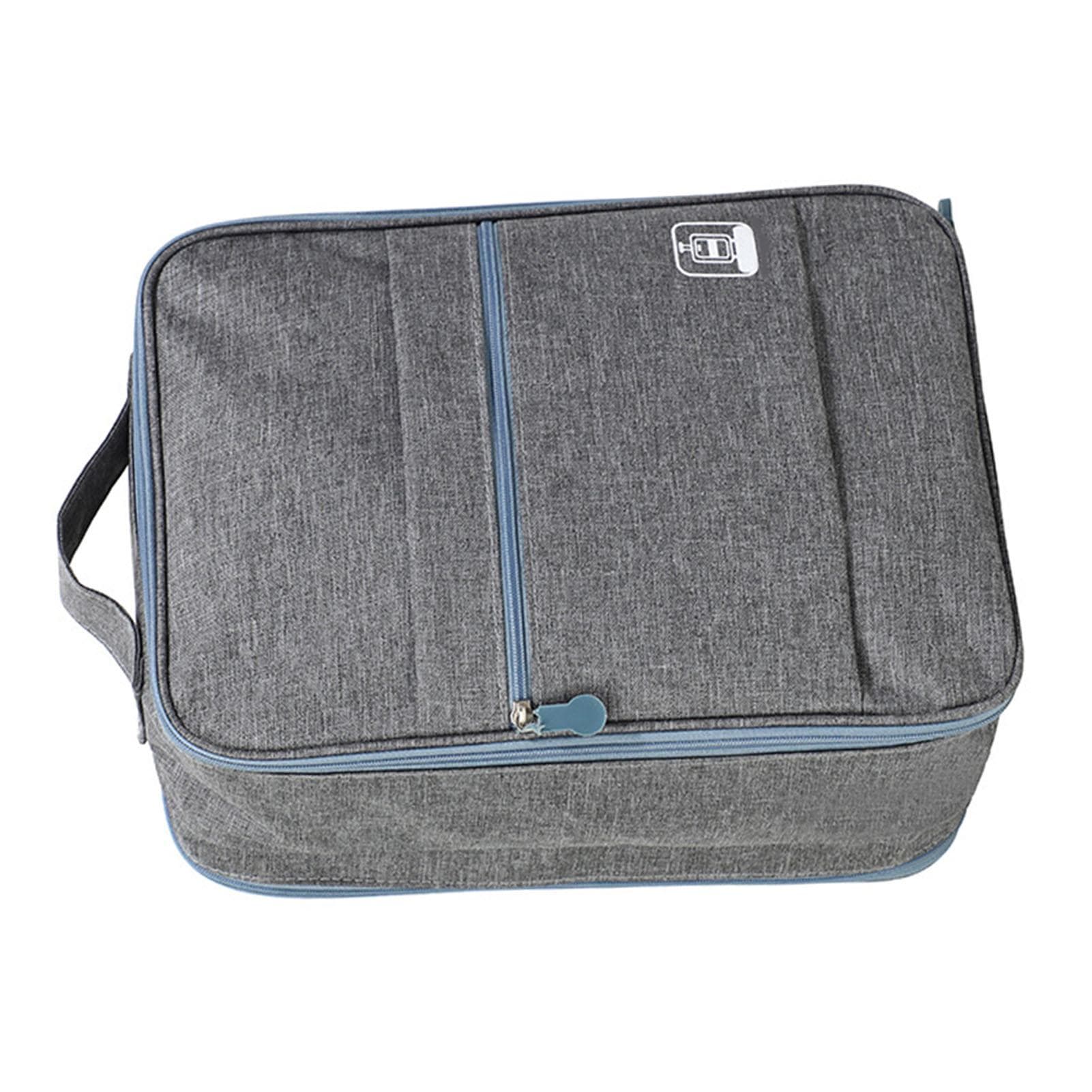Hangable Folding Shoe Bag Big Waterproof Portable Multifunctional Shoe Storage Traveling Bag Grey