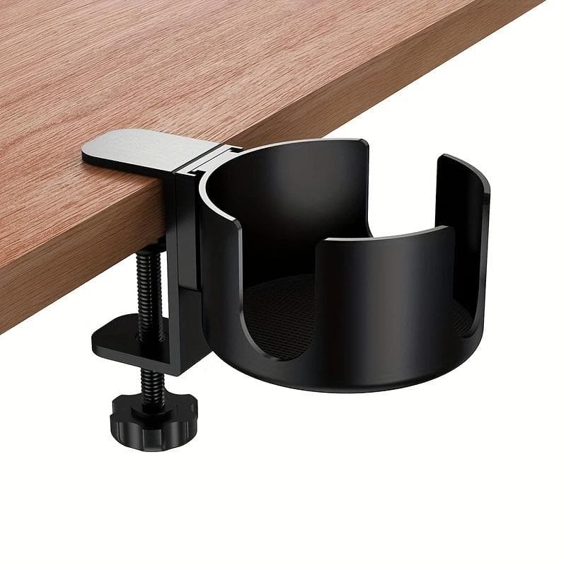 Desk Cup Holder Universal Adjustable Upgraded Arm Clamp Stand for Coffee Mugs Water Bottles black