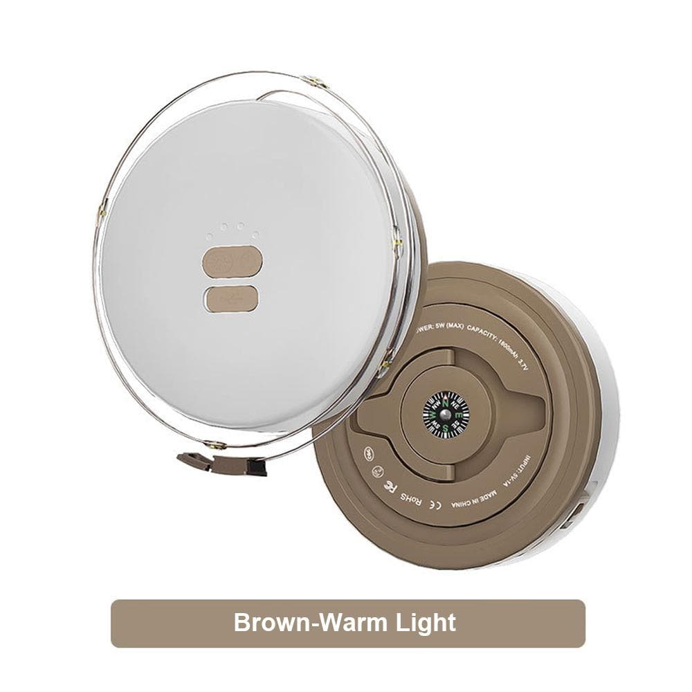 Camping String Lights Portable Outdoors Camping Roll-Up Light Rechargeable Waterproof Lantern for Warm Light brown