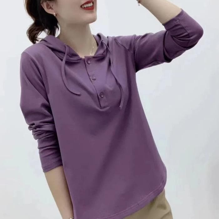 Autumn New Hoodie Women's Long-sleeved Sleeves Hooded Base Shirt Mother's Casual Loose Top Large Size T-shirt Women 5XL