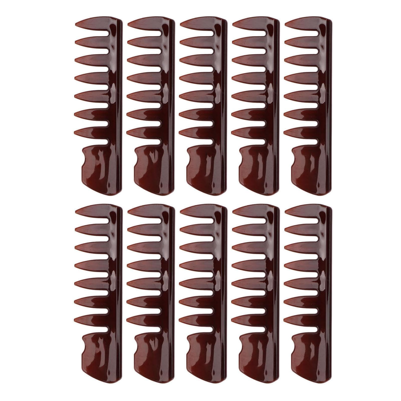 10pcs Styling Comb Wide Tooth Rounded Edge Thick Ergonomic Handle Lightweight Professional Comb for