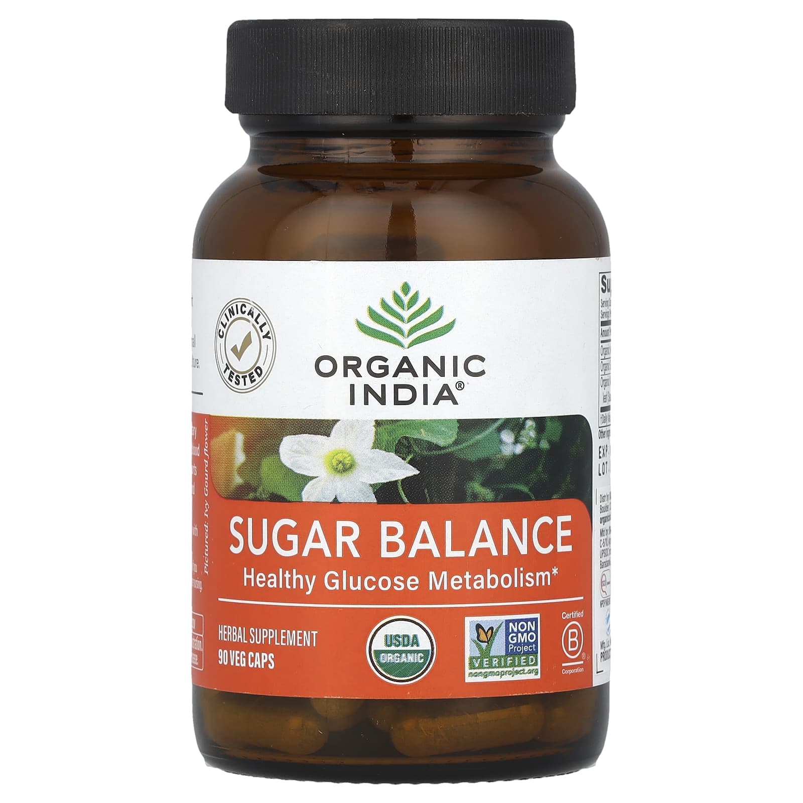 Organic India, Sugar Balance, Promotes Healthy Glucose Metabolism, 90 Veggie Capsules