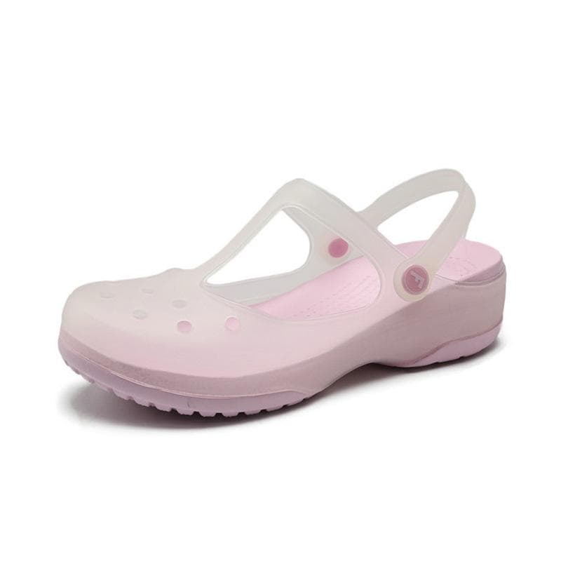 Women Mules Clogs Beach Breathable Slippers Woman's Sandals Jelly Shoes Cute Garden Shoes Clog For Girls 36 light pink
