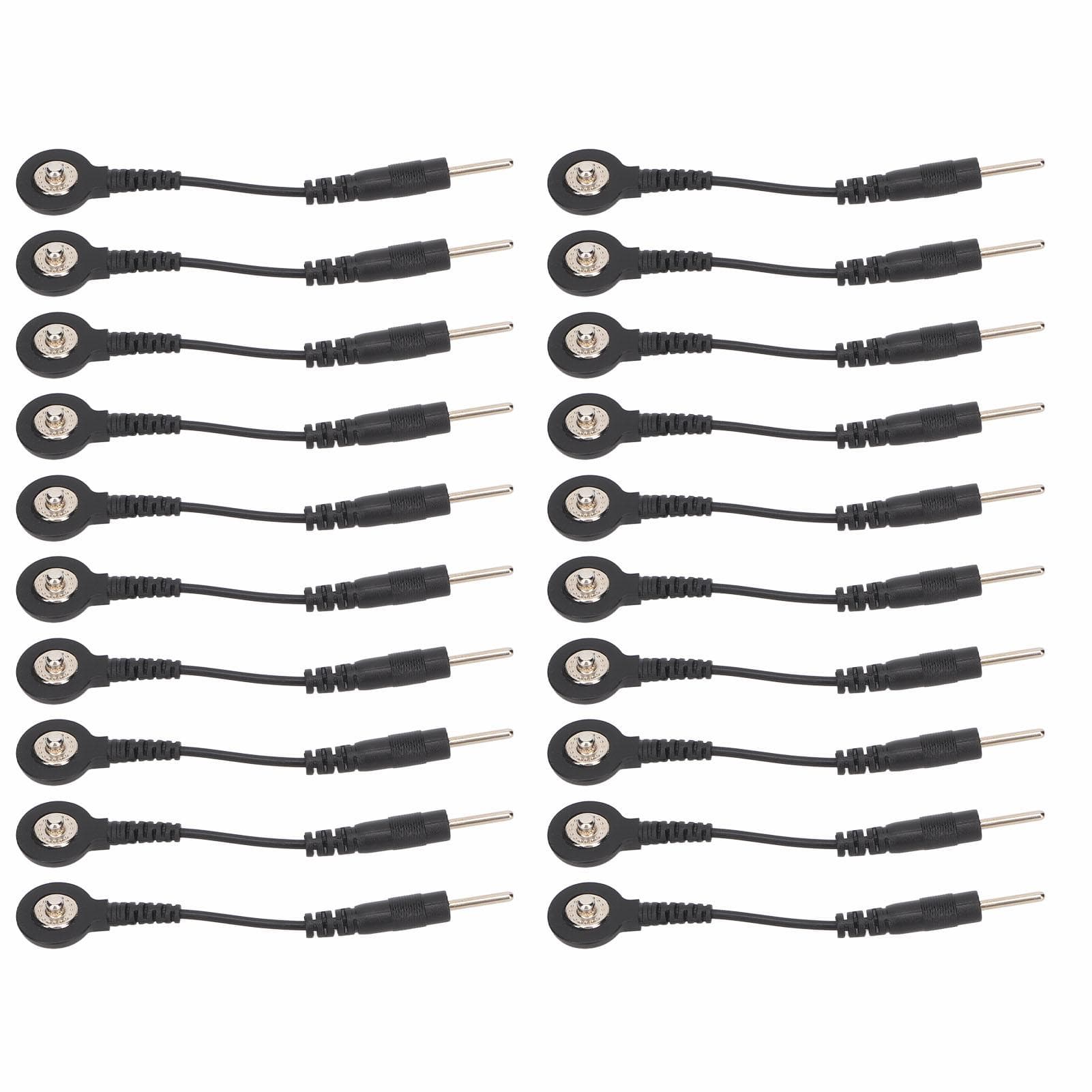 20pcs Black Snap Electrode Wire Electrode Lead Wires for TENS Machine Digital Treatment Machine 2