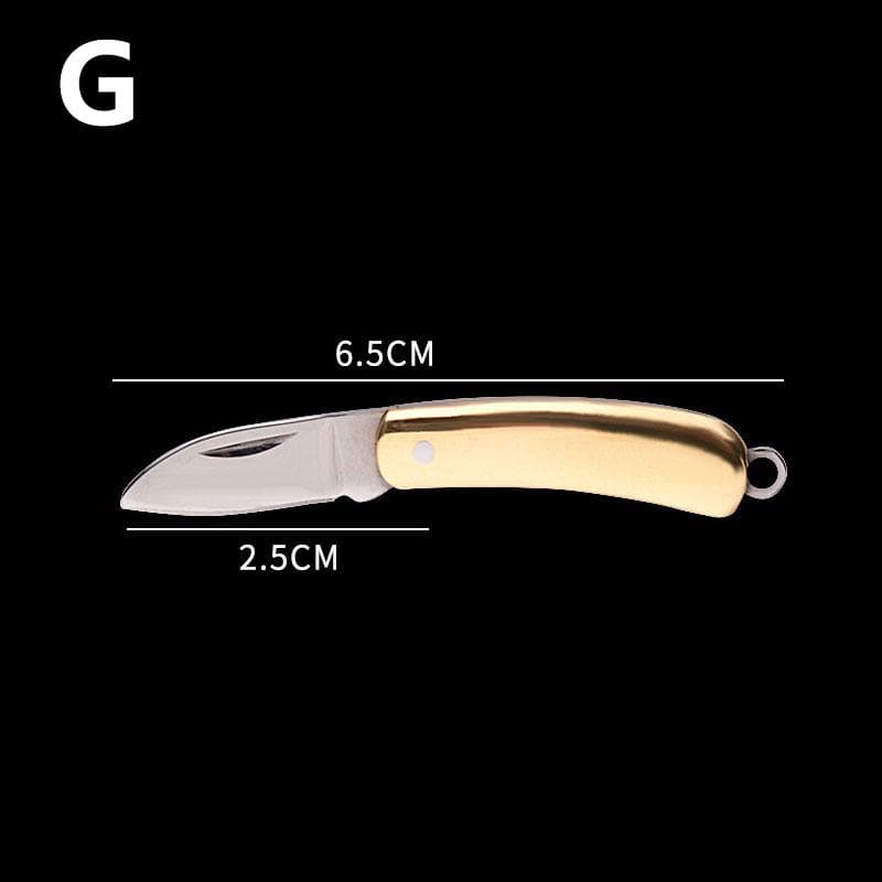 1PC Brass Miniature Keychain Folding Knife Mini Tool Pocket Knife Stainless Steel G