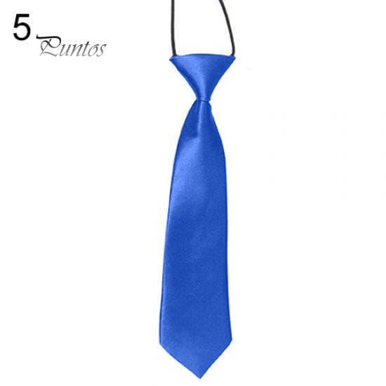 Cute School Boys Kids Children Baby Banquet Solid Colour Elastic Tie Necktie sapphire blue