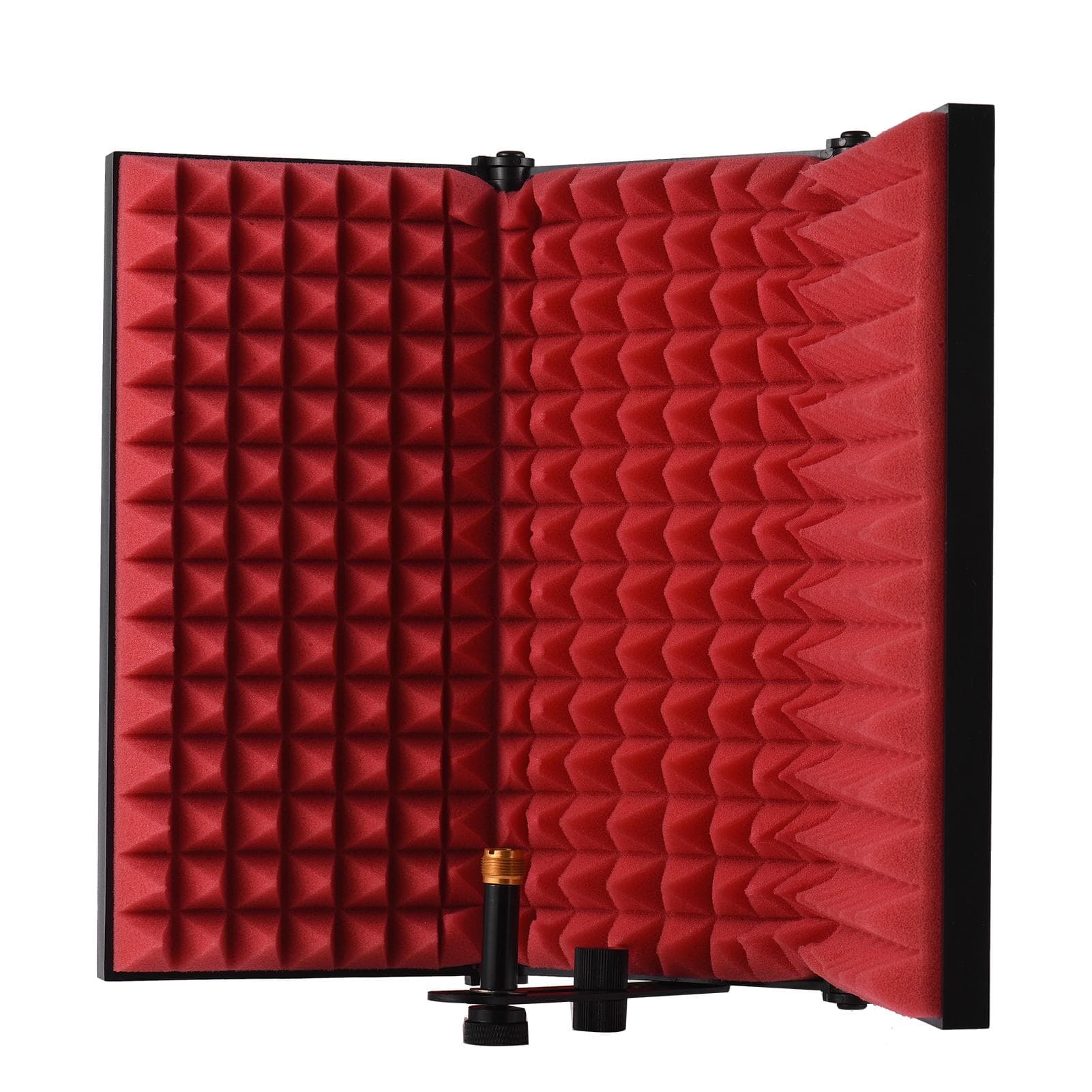 3-door Professional Studio Recording Microphone Isolation Shield Folding Pop Filter Microphone Wind red