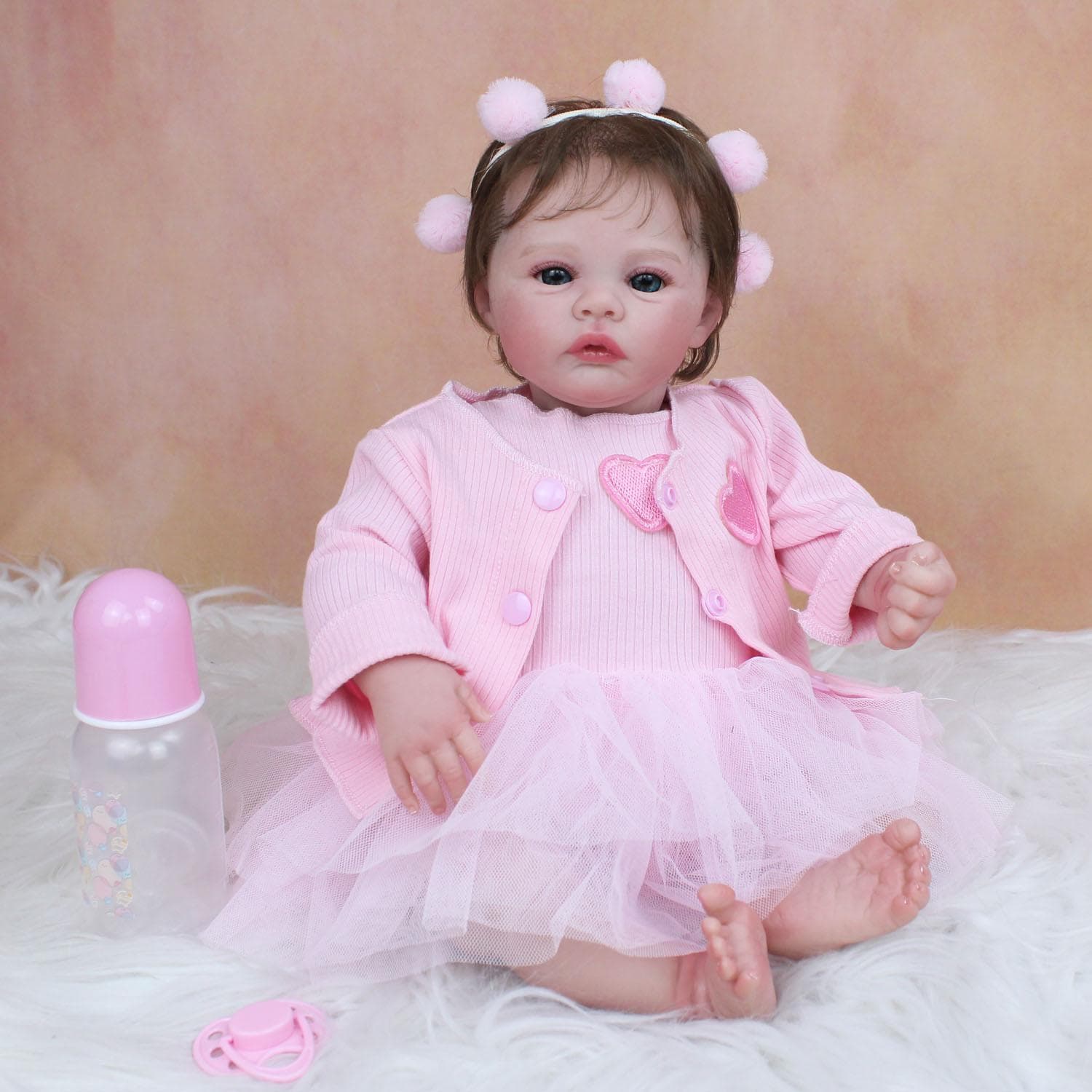 3D Marble Texture Skin Visible Veins 45 CM Soft Silicone Reborn Baby Doll Toy For Girl Cloth Body Art Bebe Child Dress Up Boneca finished doll