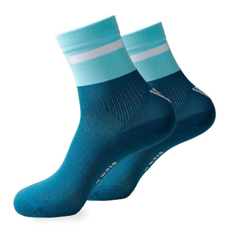 1/3/5/6/10 Pairs Outdoor Sport Marathon All Seasons Running Crew Socks Men/Women Colorful Quick Dry Cushion Exercise Fitness Training Thin Sock 1 pair blue/green