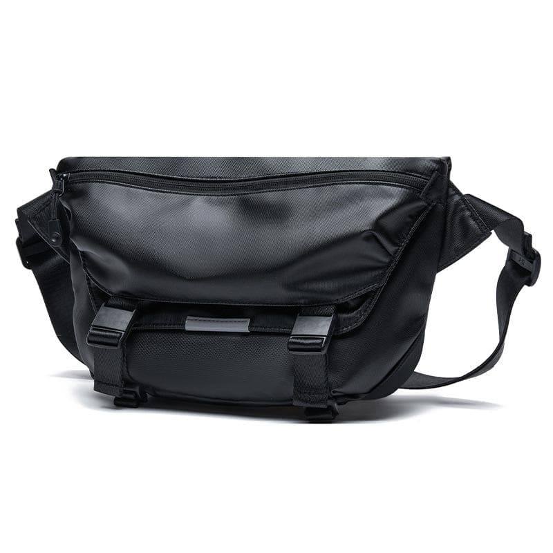 Crossbody Bag, Men's Backpack, Commuter Single-shoulder Bag, Trendy Chest Bag, Large-capacity Messenger Bag He is a size 10. black