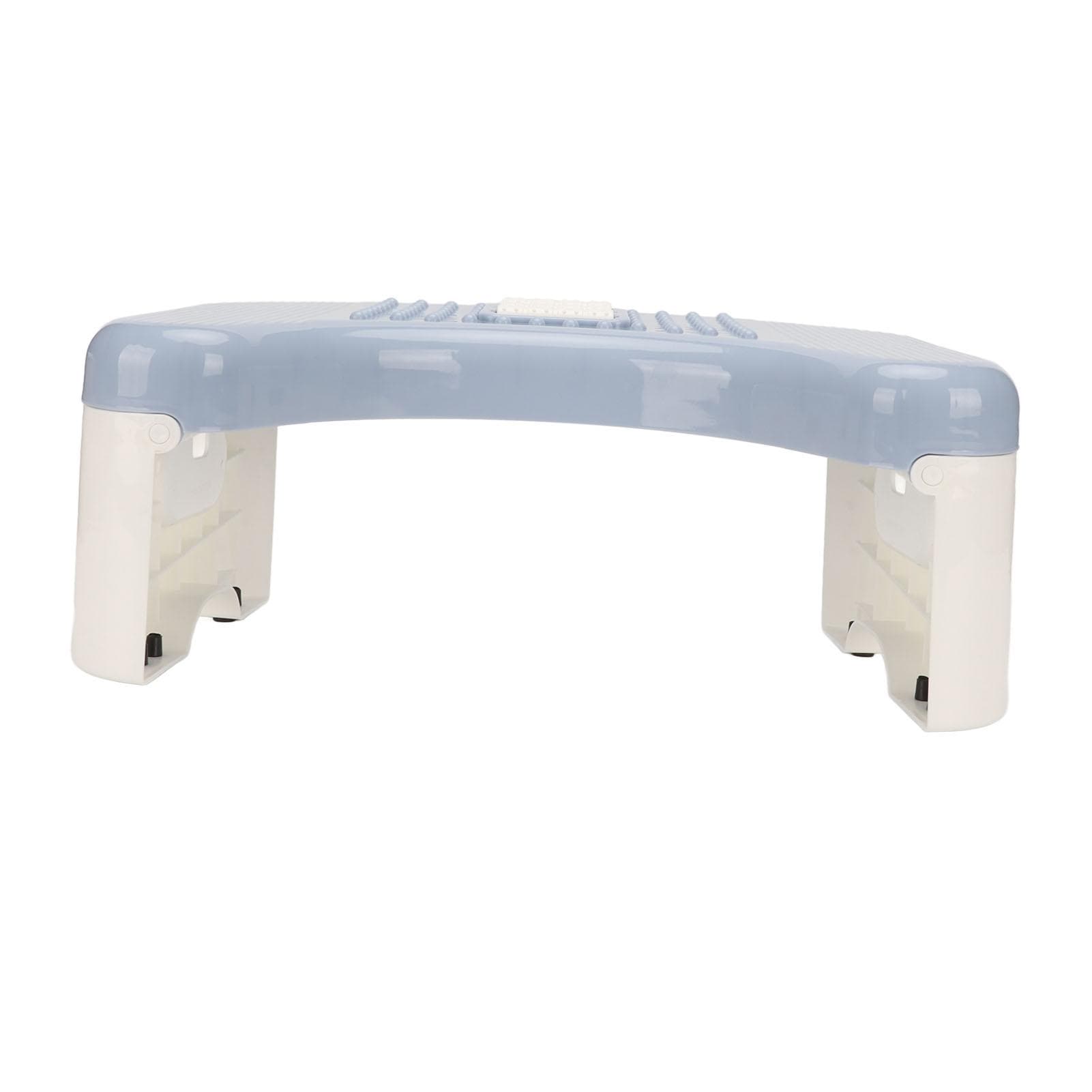 Toilet Stool Foldable Curve U Design Antislip Portable Easy Storage Poop Stool for Batchroom White blue