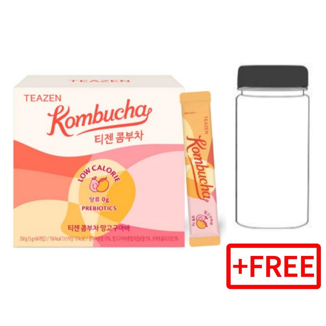 [TEAZEN] Kombucha Powder 6 flavors 30T / Lemon, Citron , pineapple, peach, mango guava, shine musket mangoguava30t+free bottle