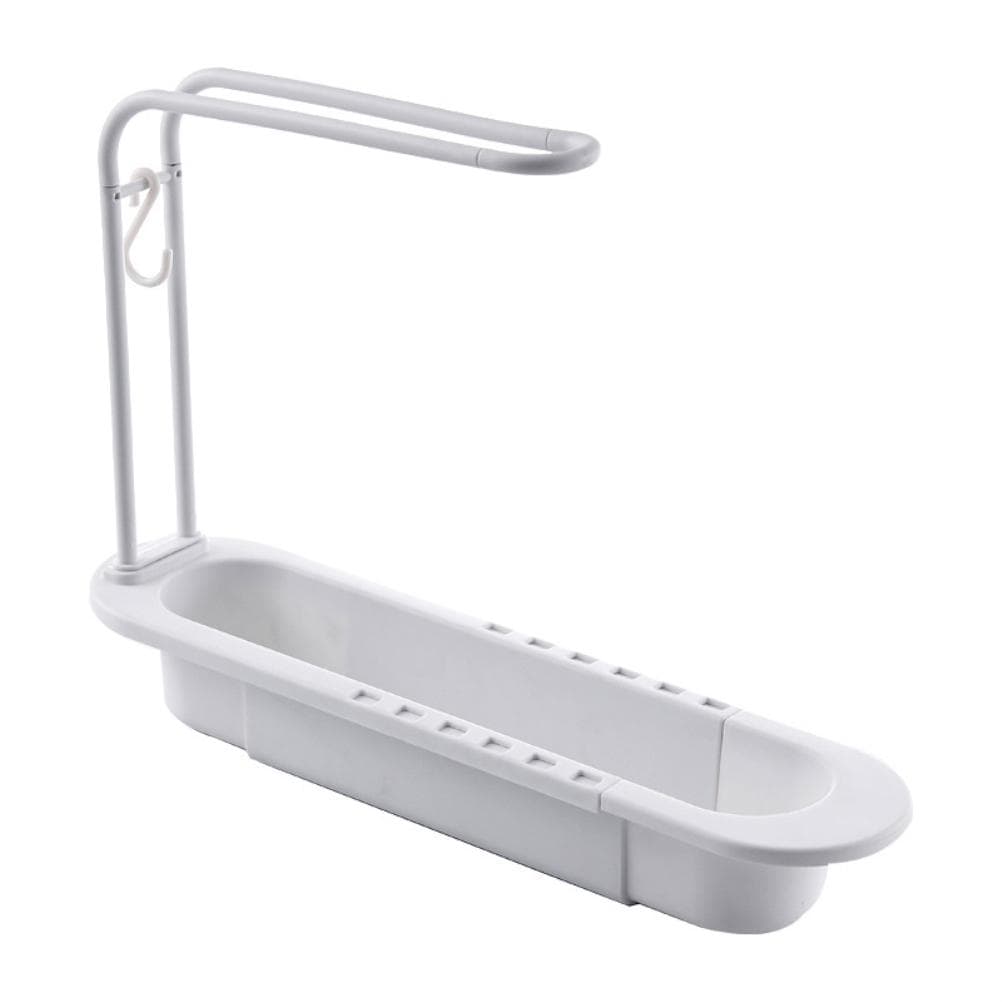 Telescopic Sink Drain Shelf Double Layer Adjustable Telescopic Durable Draining Rack Kitchen