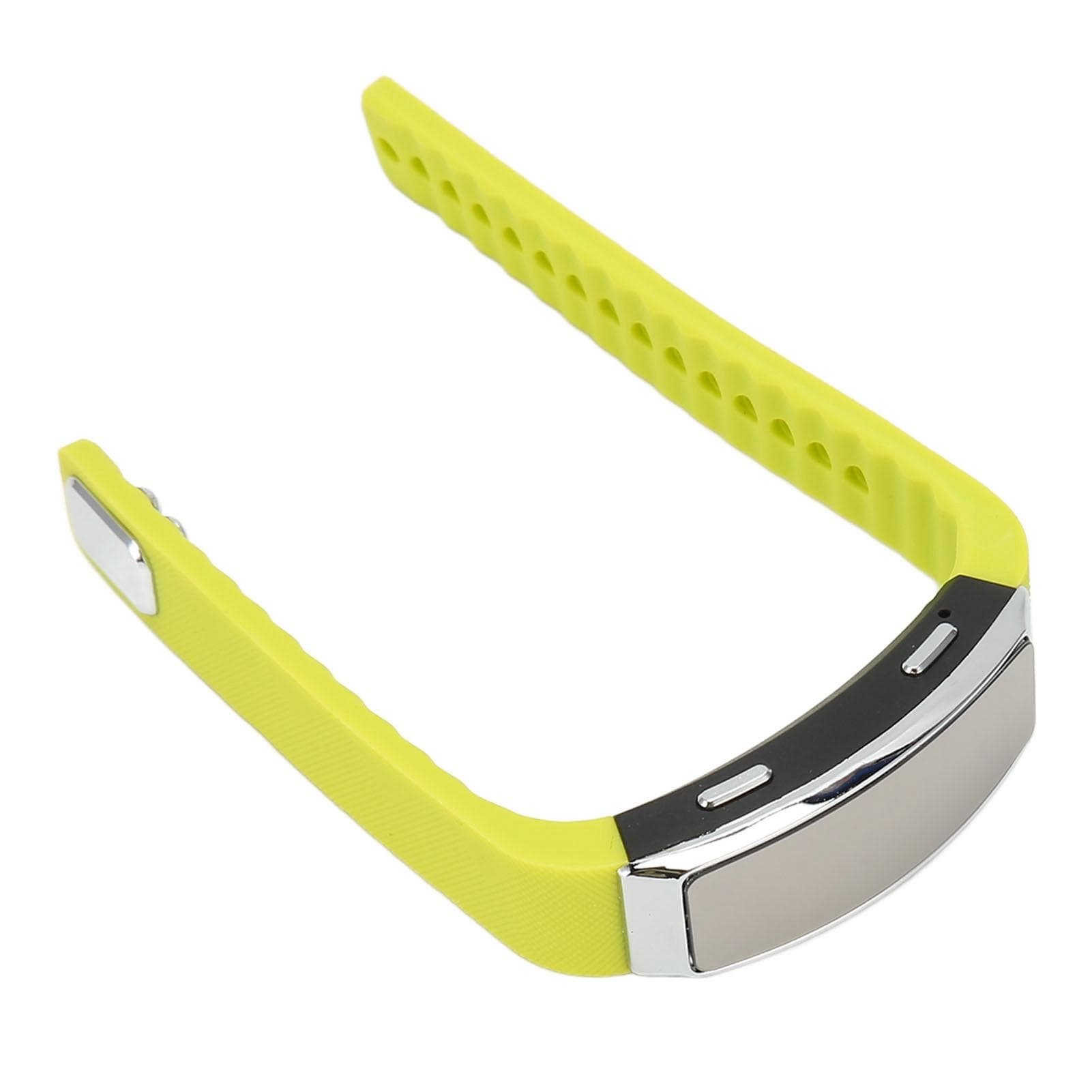 Recorder Watch HD Noise Reduction Voice Activated Rechargeable Music Player Recorder Wristband for 8GB yellow