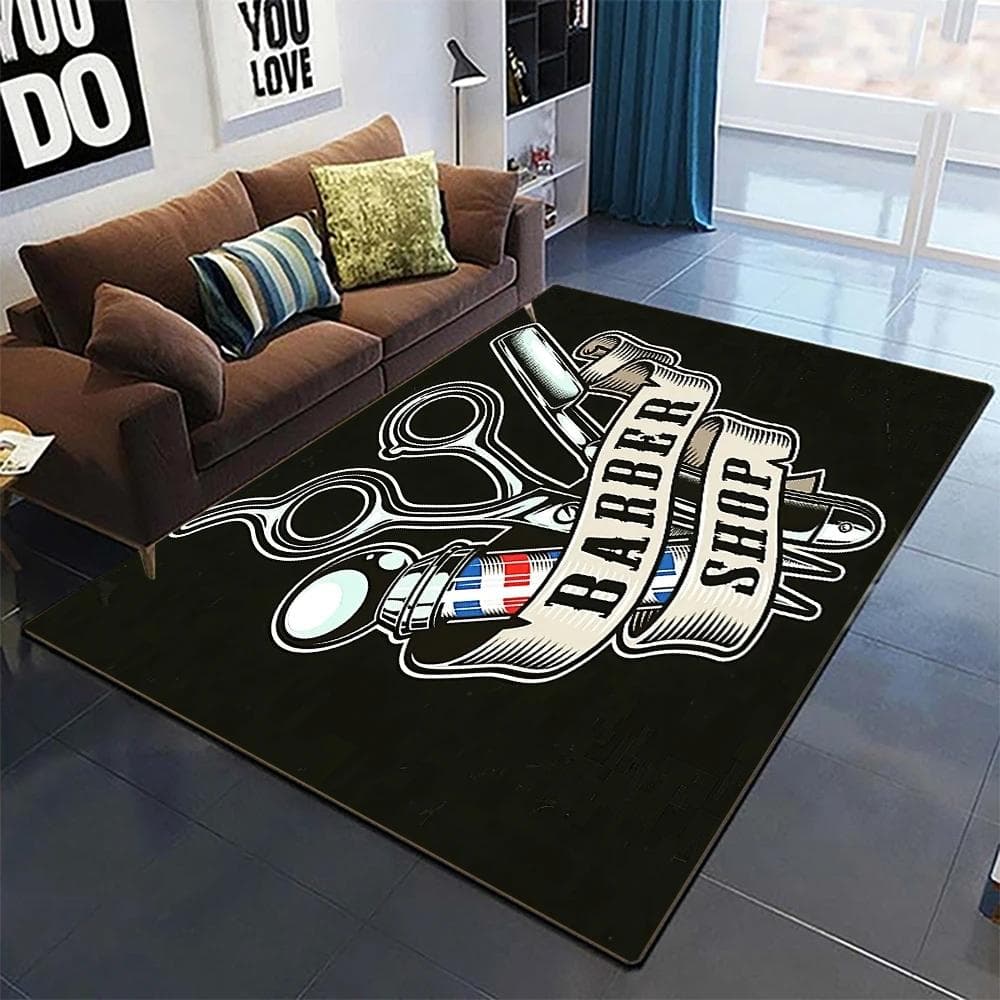 Sign Expert Barber Shop Carpet for Living Room Home Decoration Sofa Table Large Area Rugs Lounge Entrance Doormat Non-slip Mat 40x60cm