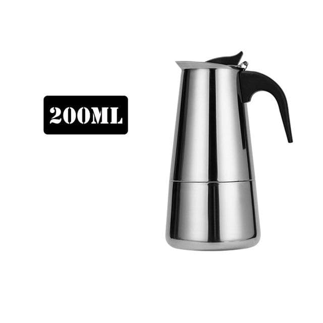 Stainless Steel Coffee Maker Moka Pot Geyser Coffee Makers Coffee Pot Espresso Maker Brewer Latte Coffee Tools Percolator Stove 200ML