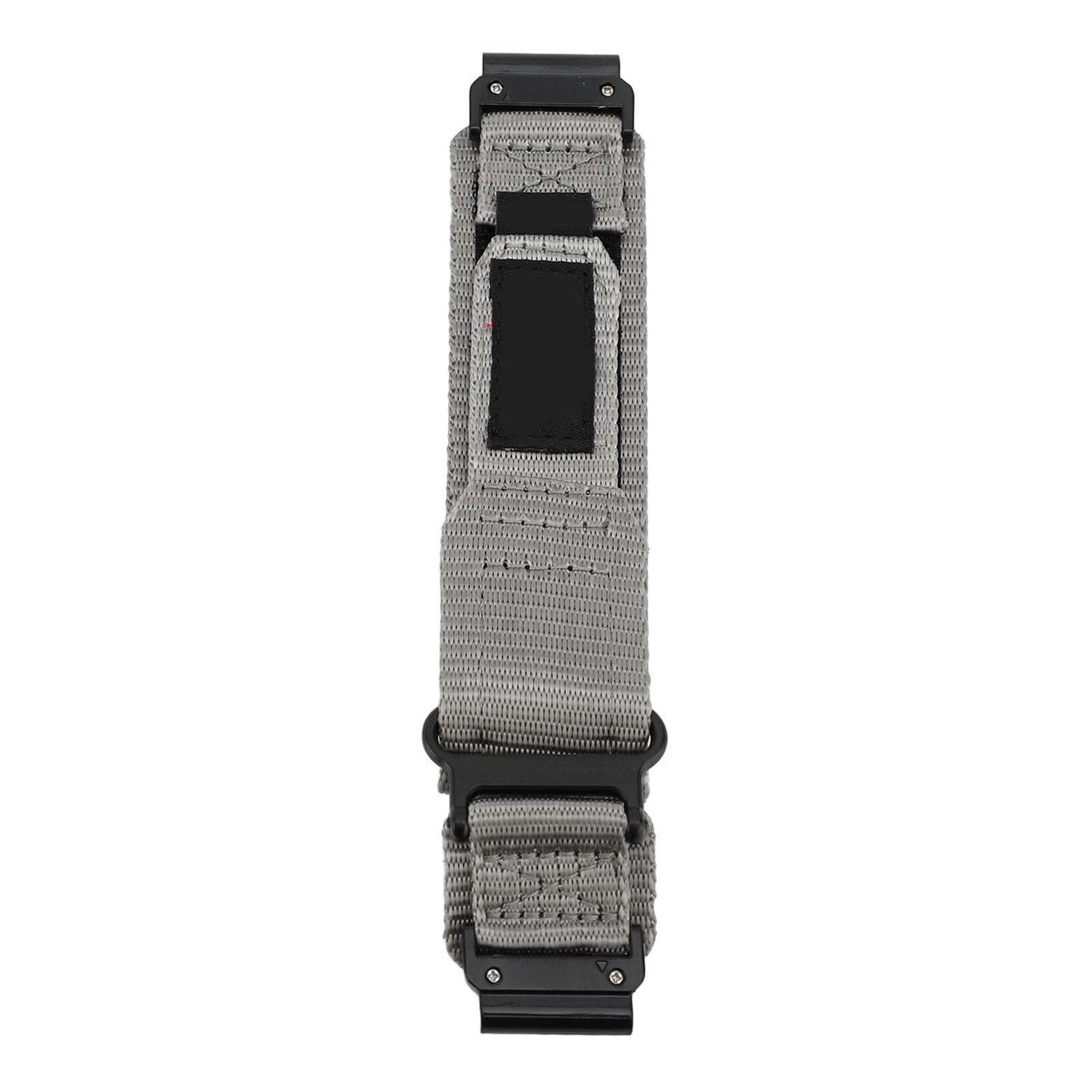 Nylon Watch Band Quick Release 22mm Watch Strap Adjustable Braided Nylon Wristband For Fenix 7 6 5 gray