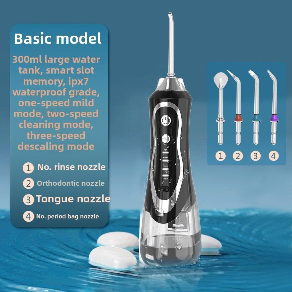 Large Water Tank, Electric Tooth Flusher, Strong Tooth Scrubber, Calculus Pulse Teeth, Orthodontic Tooth Scrubber, Water Floss, Waterproof.