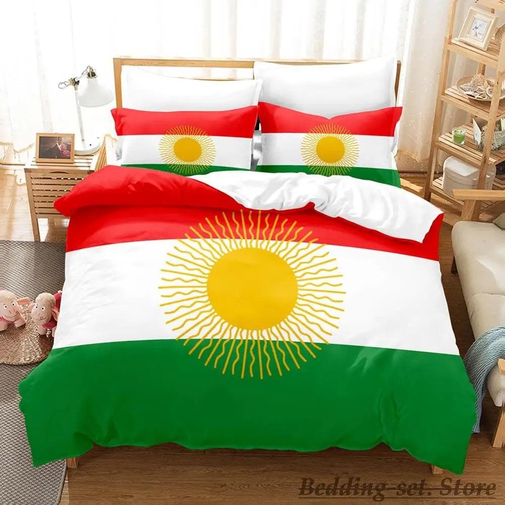 Kurdistan Flag Bedding Set Single Twin Full Queen King Size Bed Set Adult Kid Bedroom Duvetcover Sets parure de lit Bed 70x133cm 2pcs