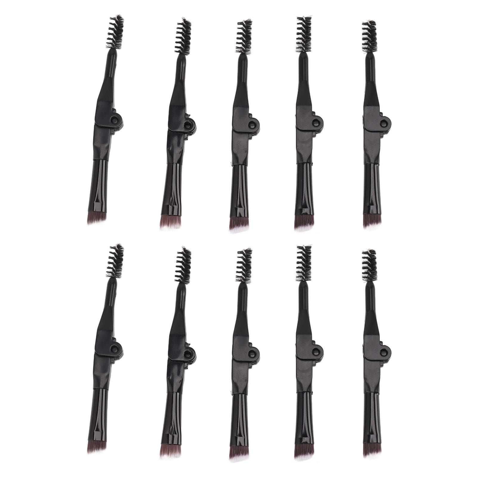 10pcs Foldable Eyebrow Brush Double Ended Eyebrow Eyelash Brush Portable Multipurpose Eyelash Comb