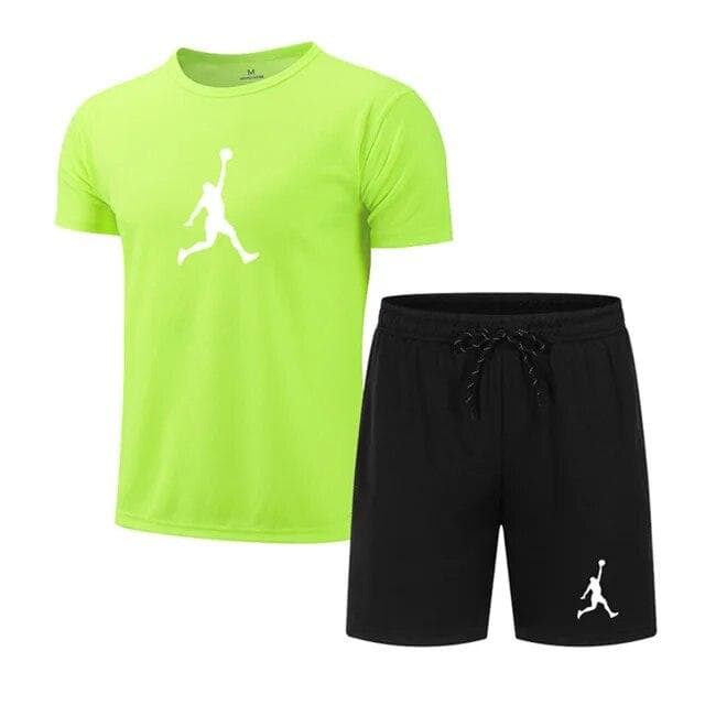 Summer Popular Men's T-shirt+shorts Suit Men Sports Suit Printing Casual Fashion Short-sleeved T-shirt Set Men Joggers Suit Set L