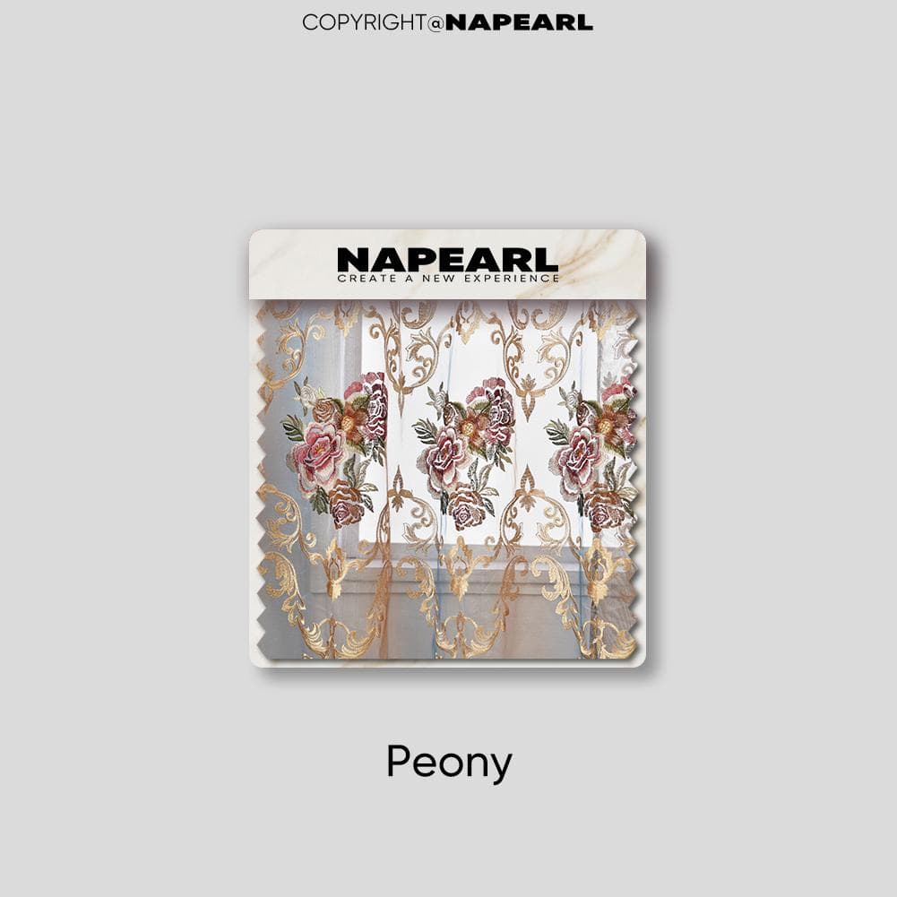 1PC NAPEARL Nordic Luxury Floral Style Tulle Curtain Living Room Jacquard Window Screening Curtain For Bedroom Decor W200cm x L200cm