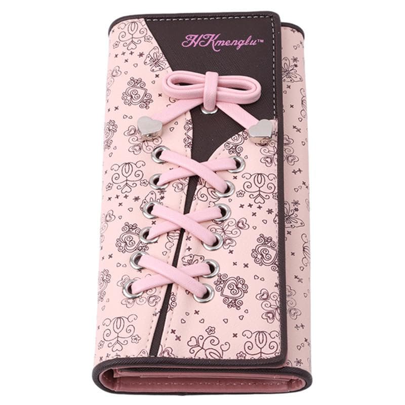 Girl Long Wallet Multi-functional PU Wallets Cartoon Money Bag Coin Purse Card Holders Clutch Practical Wallets Purses For Gift pink