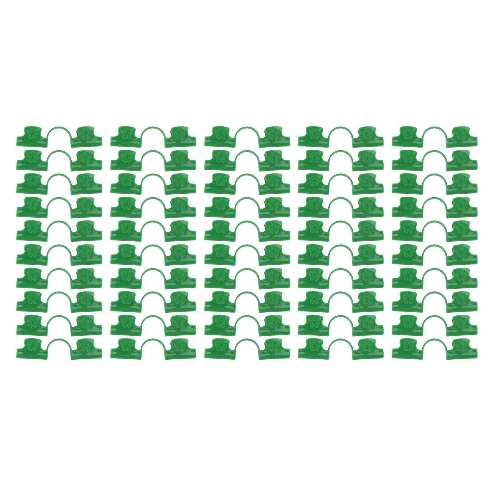 50Pcs Greenhouse Clamp PE Plastic 2 Head Plant Film Clamp Soil Sheet Clip for Horticulture 16mm / 11mm