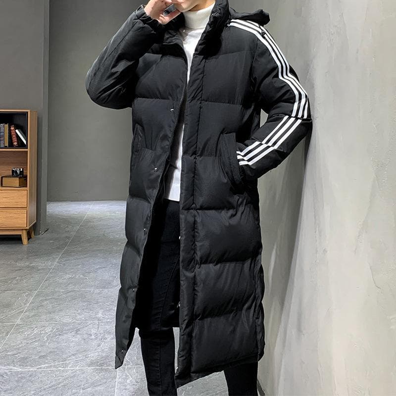 Men 'S Cotton And Velvet Thickening Code In The Long Section Of Down Jacket Cotton Jacket Winter XL black