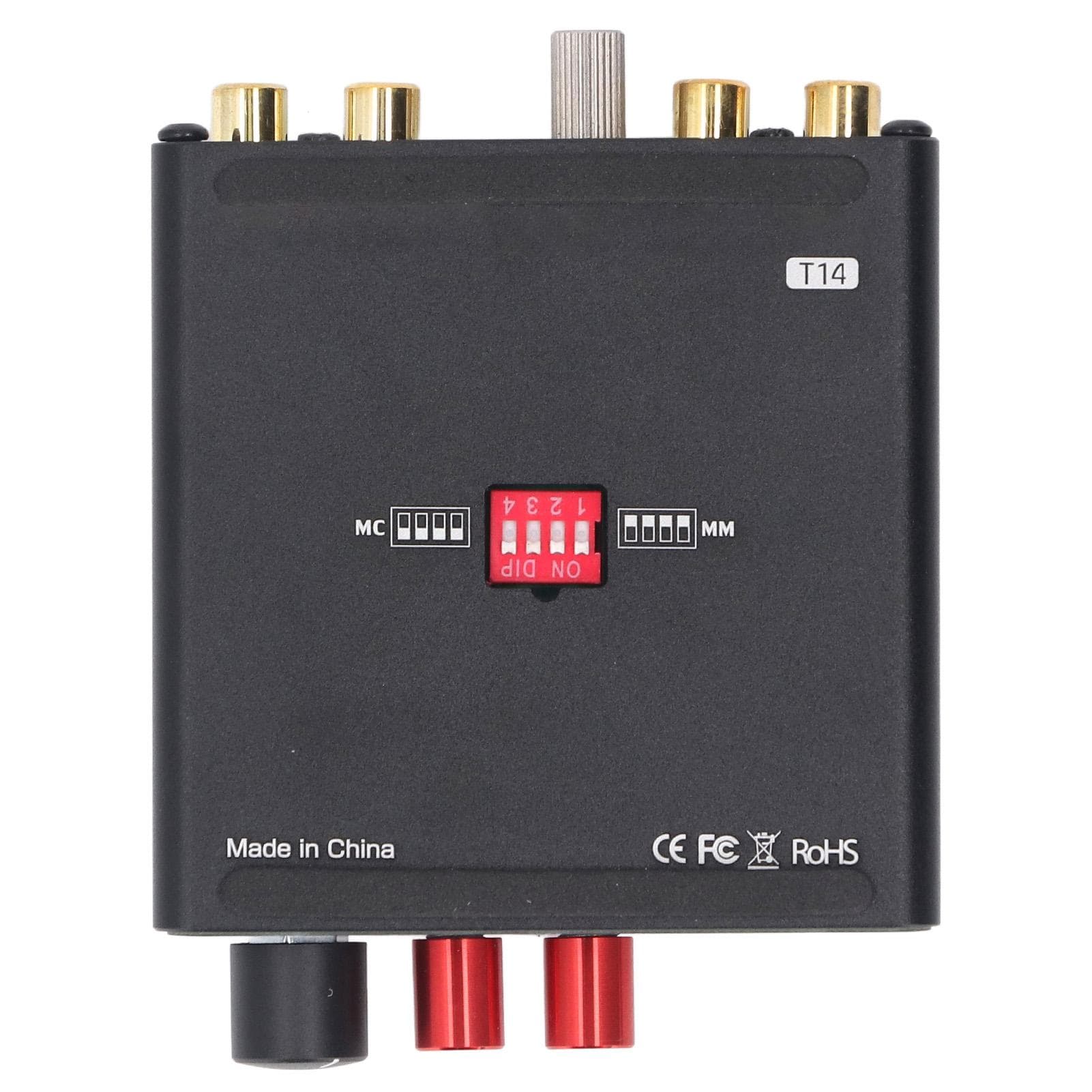 Turntable Preamplifier Stereo Box Mini MM MC Phono Stage Preamp Headphone Amp with High Low