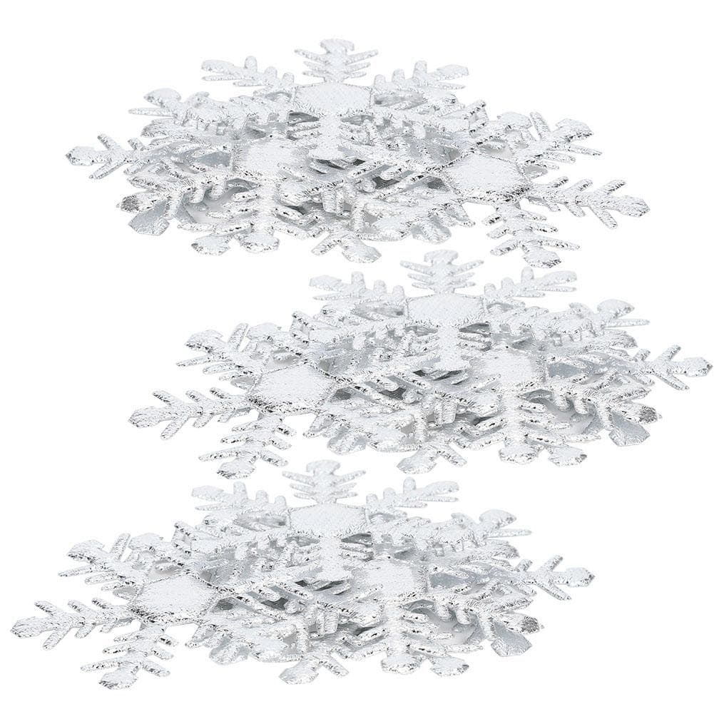 1 Pack Snowflakes Decoration NonWoven Fabric Christmas Decor Snow Sequins Silver 6cm