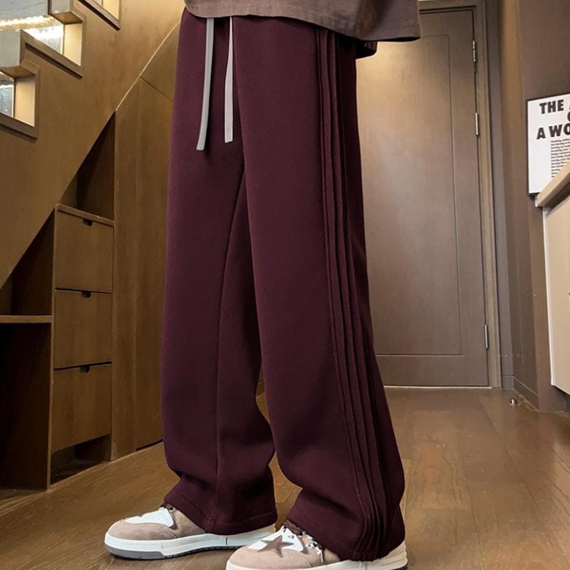 Knitted Pants Men's Spring Striped Straight Pants Men's Spring Wide-leg Pants Men's Casual Wide-leg Pants Men's Casual Pants Men's Spring 4XL
