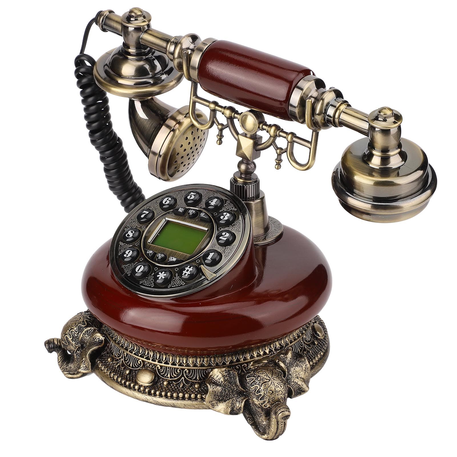 Vintage Telephone Caller ID One Key Redialing Hands Free Digital Corded Retro Landline with US Plug