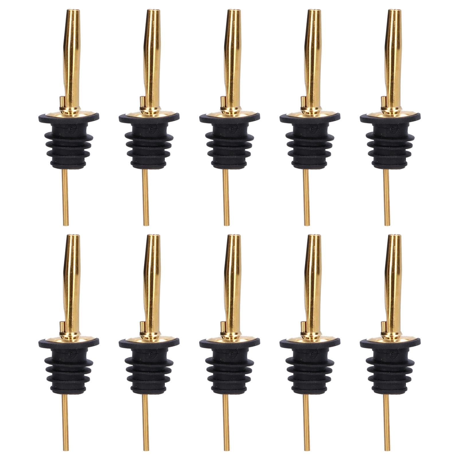 10Pcs Liquor Pourer Stainless Steel Wine Pourer Stopper Bar Tool for Bar Home Restaurants(Rose Gold
