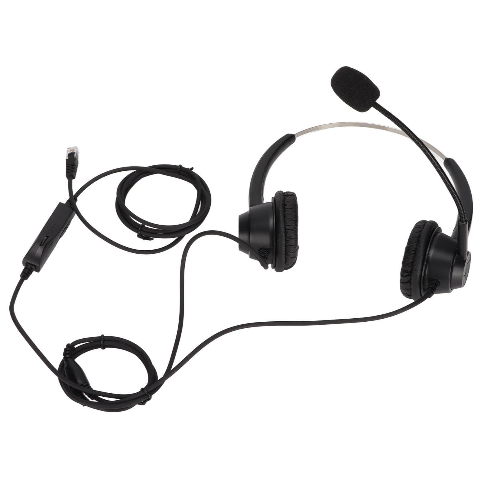 H360DRJ9MV RJ9 Office Headset Binaural Telephone Headset with Adjustable Speaker Volume and