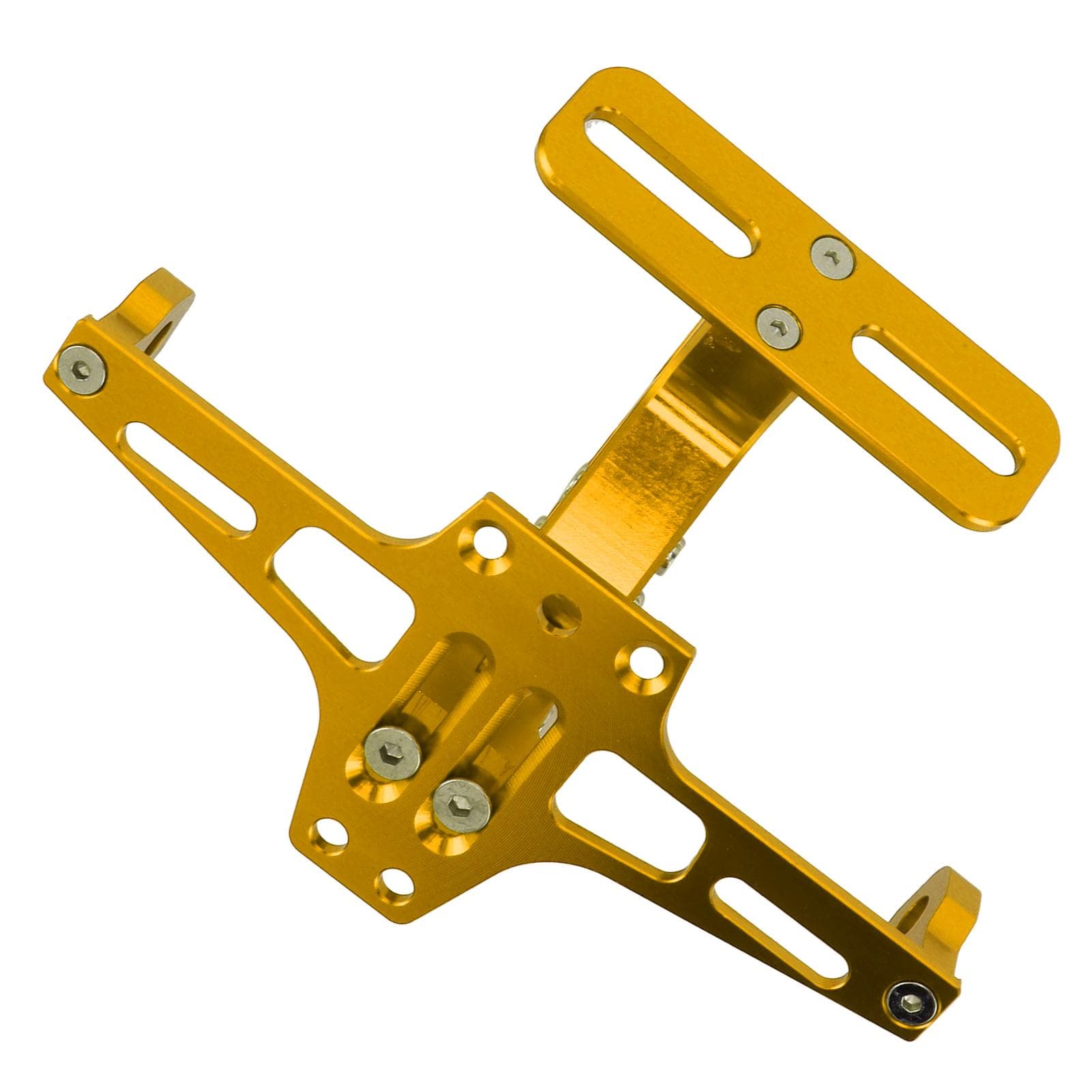 Motorcycle License Plate Bracket CNC Aluminium Alloy Universal Adjustable Motorcycle License Plate gold
