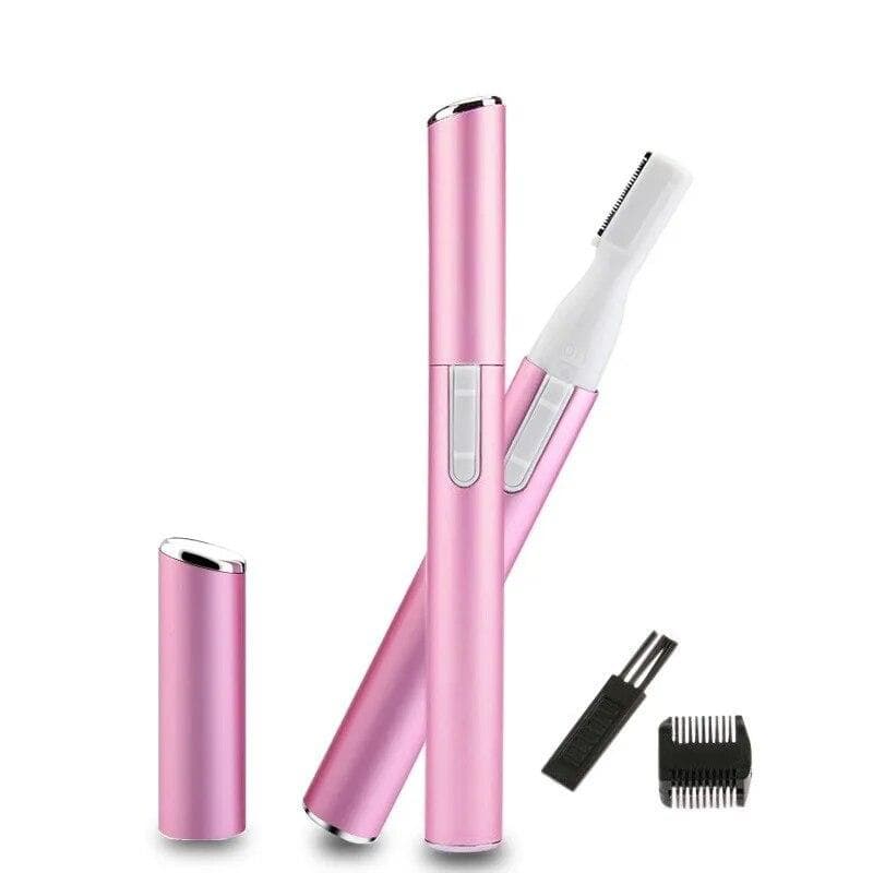 High Quality Practical Electric Face Eyebrow Scissors Hair Trimmer Mini Portable Women Body Shaver Remover Blade Razor For Sale pink