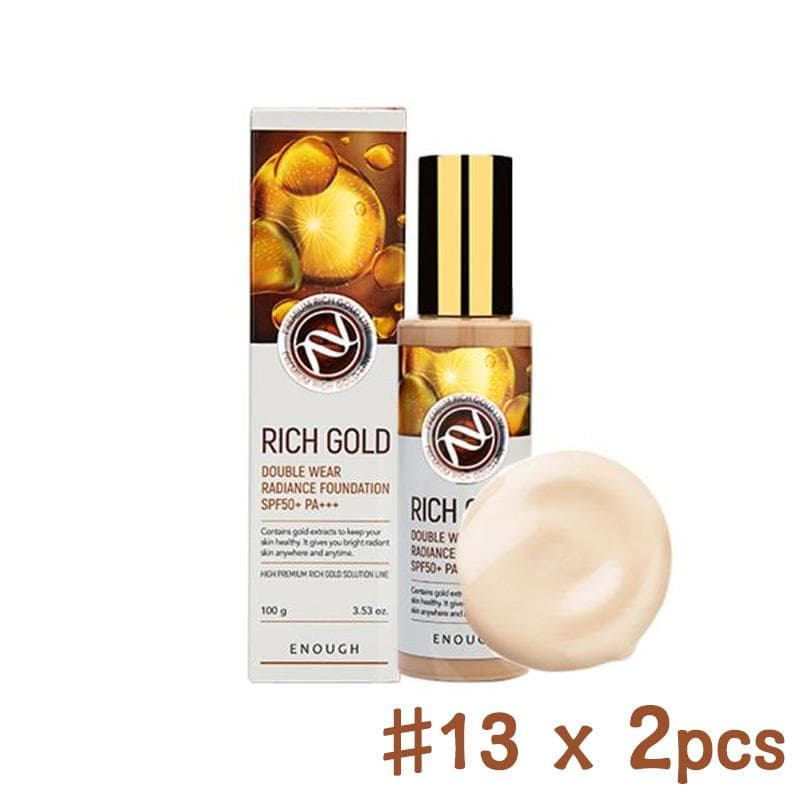 Enough Premium Rich Gold Double Wear Radiance Foundation 100ml (9 Options) #13 x 2PCS