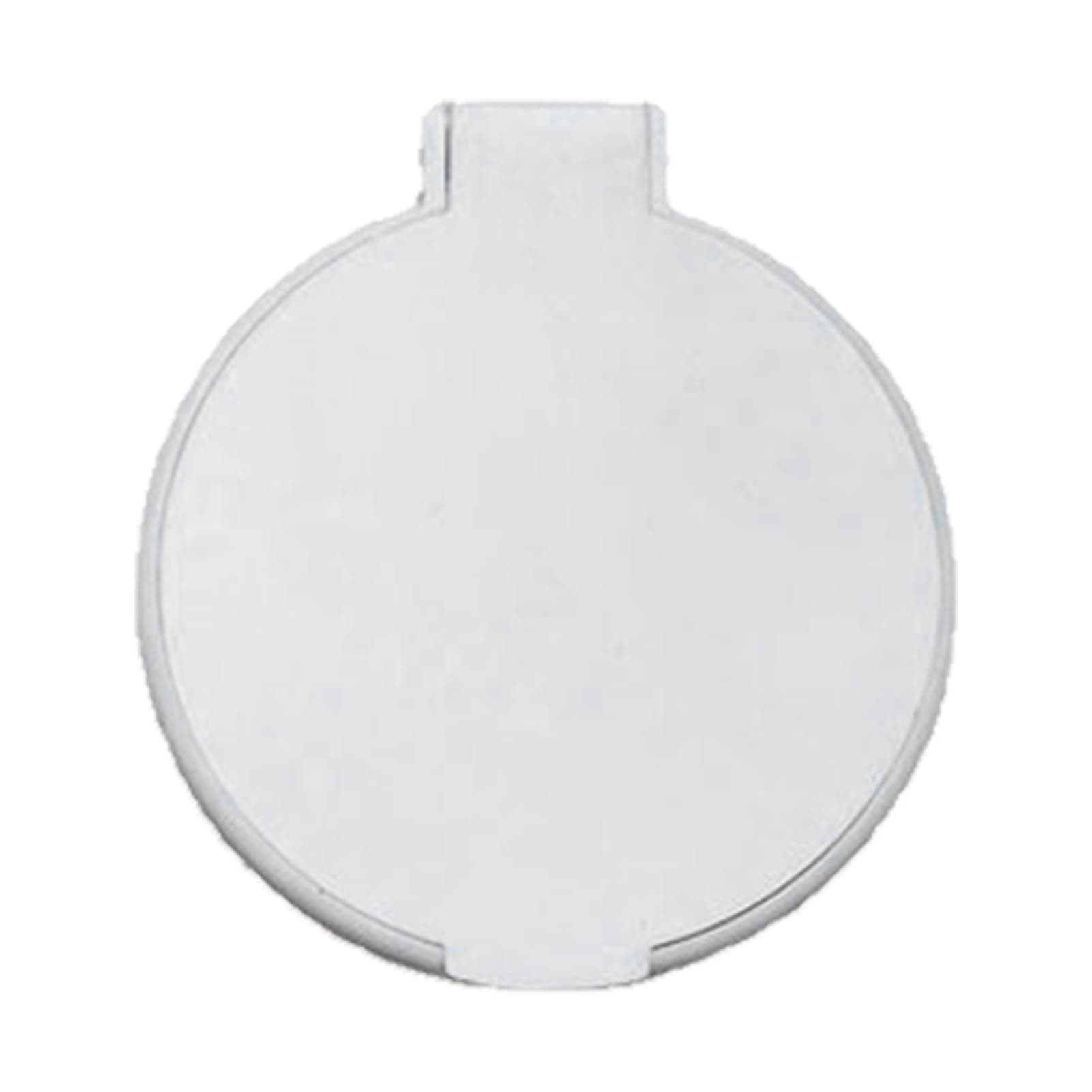 Single Sided Folding Circular Mirror Plastic Portable Compact Cosmetic Pocket Mirror White white