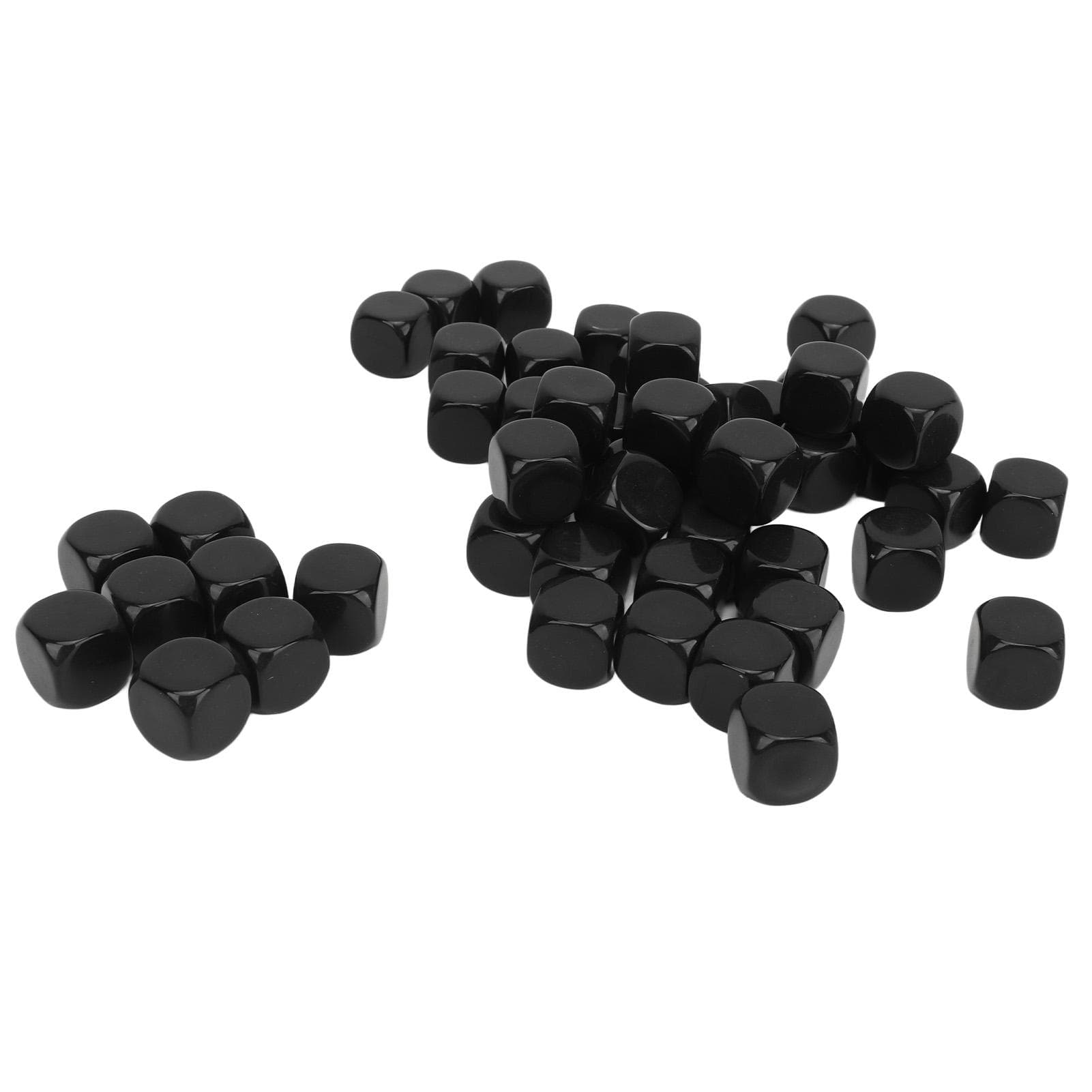 50PCS Blank Six Sided Dice Round Corner Plastic 0.6in Dice Cubes for Board Games DIY Sticker Math