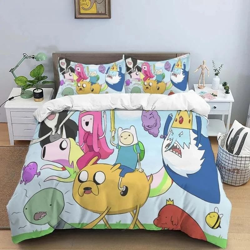 Cartoon Adventure Time Finn And Jake Duvet Cover Comforter Bed Single Twin Full Queen Size 3d Youth Girl Boys Gift 210X210cm-3pcs
